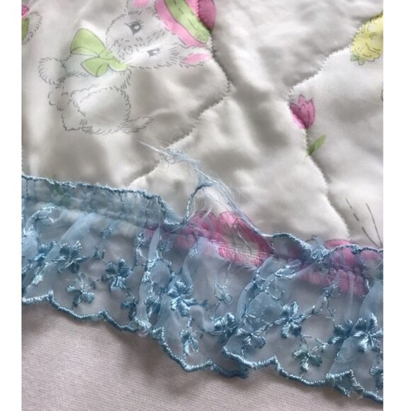 Vintage Handmade Nylon Baby Blanket 60s 70s Kids - Picture 6 of 6